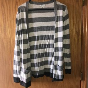Grey striped cardigan